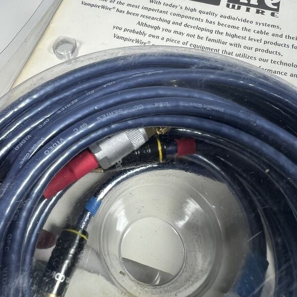 Vampire Wire RCA Component - BNC 75 Ohm Gold Plated Connectors 3 Meter- Open Box - Picture 4 of 6